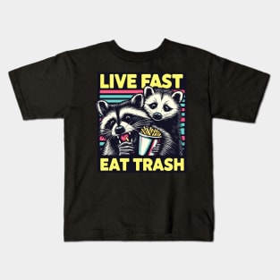 live fast eat trash Kids T-Shirt